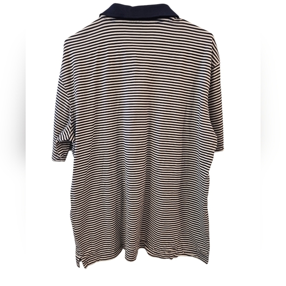 MASTERS COLLECTION MEN'S BLUE AND WHITE STRIPED GOLF POLO SHIRT. SIZE LARGE. - Picture 2 of 9